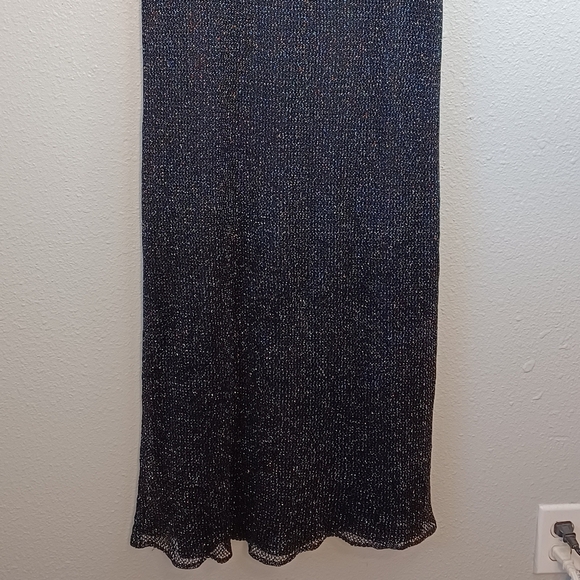 Vintage Sz 10 Mesh Overlay Vamp Goth Gala Yacht Luxury Glam Evening Maxi Dress - Picture 6 of 16